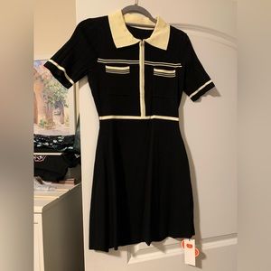 NWT - black and cream dress sz S